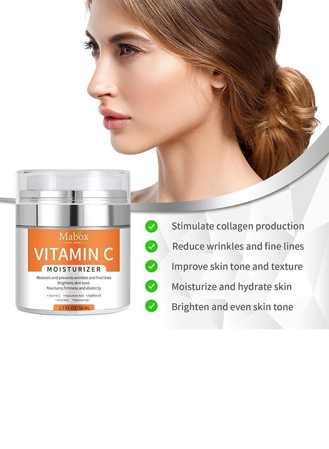 Mabox Vitamin C Moisturizer, Anti-Aging Wrinkle Cream, Face & Body Hydration, Skin-Friendly, Brightening & Youth-Boosting, Men & Women - Image 3